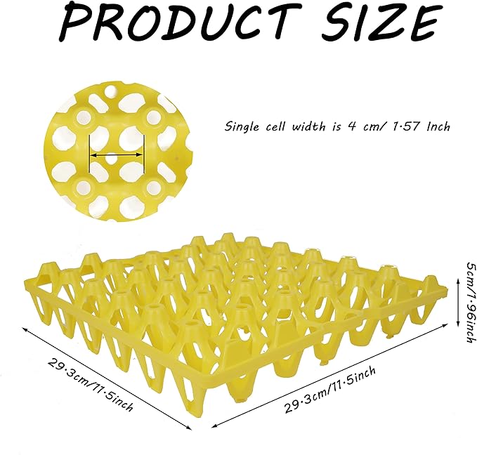 10Pcs Plastic Egg Tray 30-Cell Egg Flats Egg Crates, Stackable Egg Cartons Flats for Egg Packing, Storage, Shipping Fresh Eggs