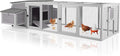 Aivituvin Chicken Coop with Run for 4–6 Chickens, Ducks, or Small Animals, Outdoor Hen House with 4 Nesting Boxes, L-Shaped Metal Brackets, Weatherproof, Easy Assembly, 103" L x 67" W x 28" H