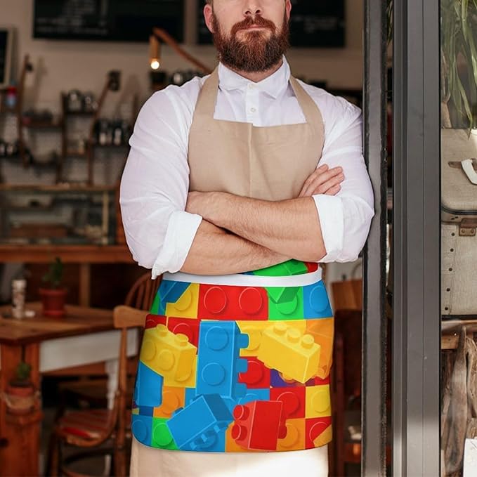 Short 3 Pockets Waist Waiter Waitress Half Apron Waterproof Chef Aprons