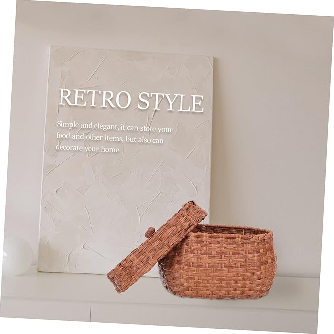 Cabilock Farmhouse Egg Basket Vintage Handwoven Decorative Egg Holder Natural Rattan Material Countertop Storage for Chicken Retro Kitchen Decor