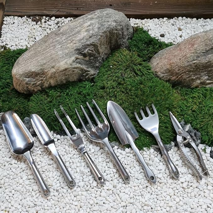lasenersm 1 Piece Garden Fork Aluminum Alloy Hand Weeder Fork Tool Garden Hand Fork Gardening Hand Fork Hand Weed Fork Lawn Fork Garden Planter Tool for Yard Lawn and Farm, Silver