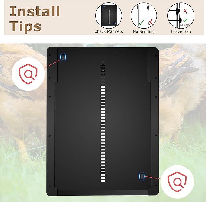 Automatic Chicken Coop Door – App-Controlled Schedule, Solar/Battery/Plug-in Powered, Anti-Pinch Motion Sensor with Resistance Detection, Weatherproof Aluminum Electric Door - HARTOMPET