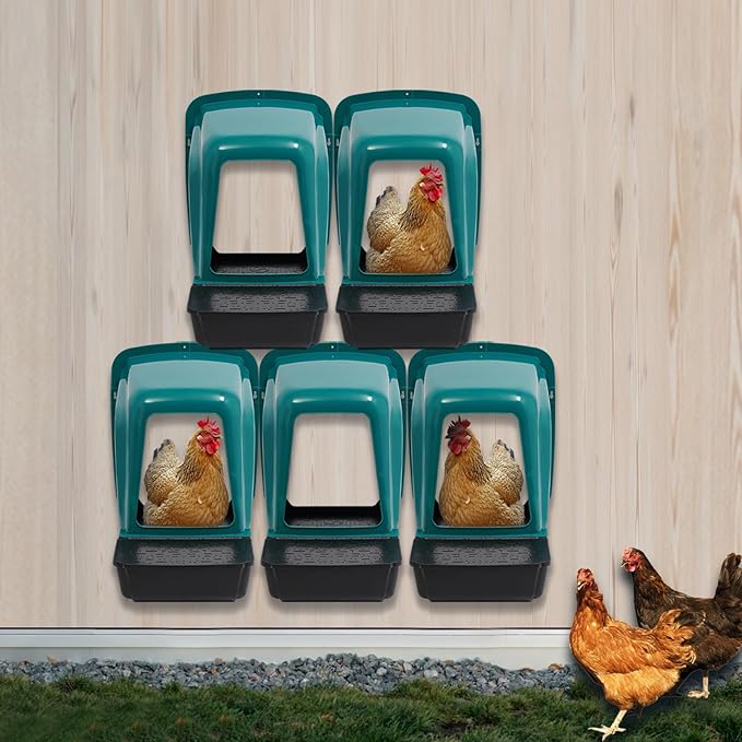 5 Pack Roll Away Egg Collection Trays,Chicken Laying Boxes, Ventilated,Chicken Nesting Boxes,Roll Out Laying Boxes for Hens,Egg Nesting Box for Hen Coops, Backyard Poultry Farms