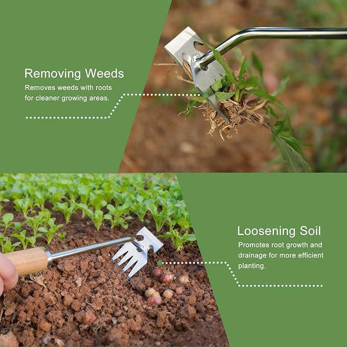 Weed Puller Tool, Garden Tools, Weed Remover Tool, Garden Weed Tool, Stainless Steel, Anti-Detachment, Portable Gardening Hand Tools for Vegetable Gardening Backyard Farm Planting & Weeding