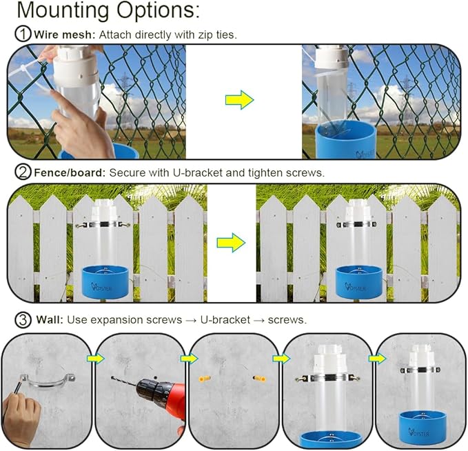 2 Pack Transparent PVC Chicken Feeder, Oyster Shell and Grit Feeder Hanging Ground Chicken Coop Feeder with Hanging Hook for Hens & Chicks (Blue)