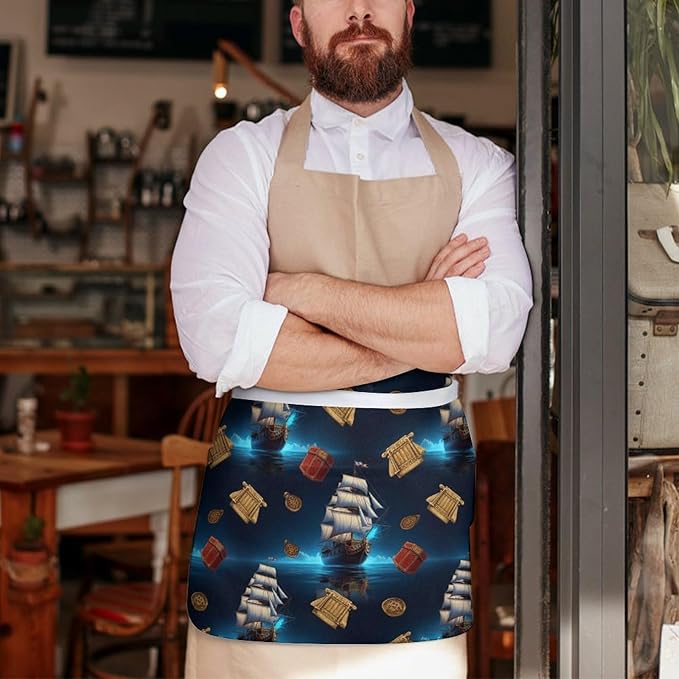 Unisex Half Waiter Waist Short Apron Waterproof Chef Works Waitress Aprons