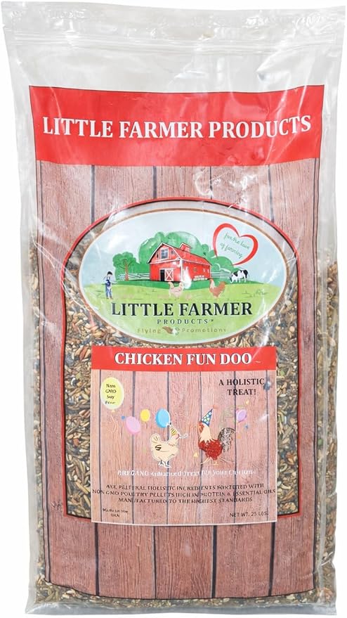 Chicken Fun-DOO Non-GMO, Soy-Free Chicken Treat | Premium Poultry Meal Worm, Vegetable & Herb Mix (25lbs)…