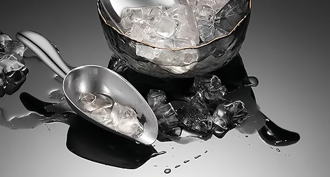 Ice Cube Scoop for Freezer Stainless Steel Ice Scoops Shovel for Ice Maker Coffee Bean Food Candy Flour Popcorn,6OZ Small Kitchen Utility Scoops with Good Grip Handle for Bar Outdoor Party