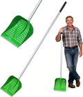 11.8inch Heavy Large 2-in-1 Chicken Poop Scooper & Rake,Adjustable Aluminum Handle（20–61"） Chicken Coop Scoop– Litter Scoop Sand & Sifting Shovel for Chicken Coops Shoveling Snow(Green)