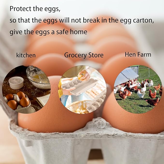 20 Pack Egg Cartons Bulk, 2x3 Style Reusable Empty Natural Paper Pulp Egg Cartons, Sturdy Design Egg Holder Containers for Fresh Chicken Eggs