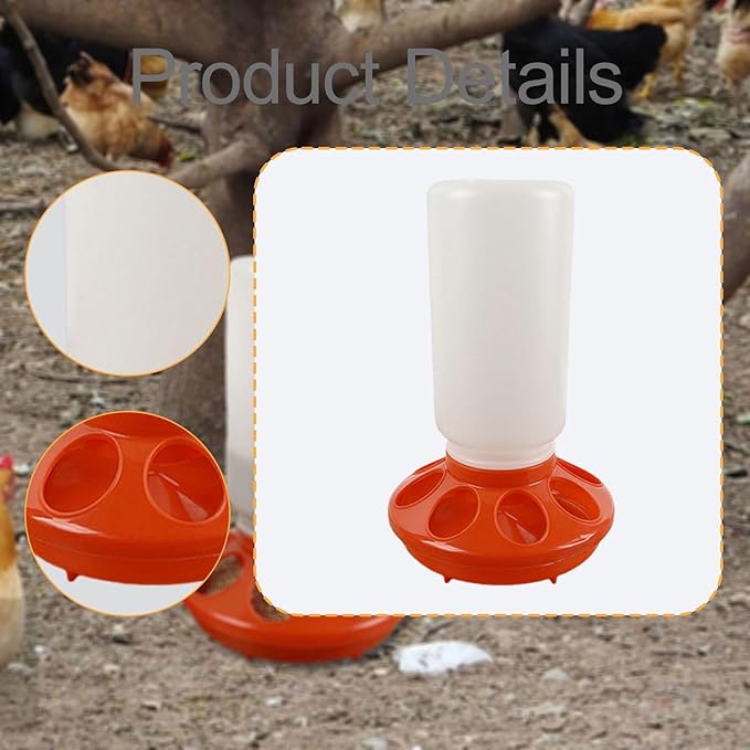Chicken Feeder Waterer Supplies Chicken Coop Accessories Chicks Backyard Easy Use Portable Hen Pigeon Red Starter Kit, 300 g