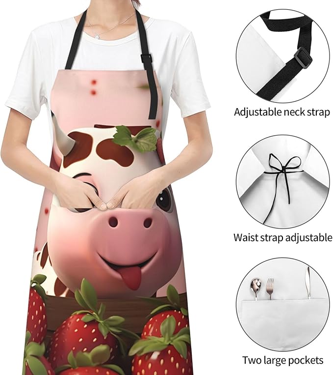 Dogs and Roses Heavy Duty Waterproof Apron with Pockets for AdultsResistant Grilling, Gardening, Painting