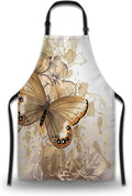 Artist Apron Women Fashion Butterfly Mans Aprons for Kitchen Cooking Restaurant BBQ Painting Crafting Gardening 27” (W) x 31” (H), Waterproof Apron