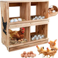 Nesting Boxes for Chickens, Chicken Laying Boxes with 4 Compartments,Pine Wood Chickens Nesting Boxe for Laying Eggs,Wall-Mounted,Large Size 23.62'L× 13.2'W × 25.2'H