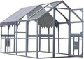 Endark 110" Large Walk-in Chicken Coop: A Spacious Outdoor Yard & Playpen with Waterproof Roof. Features Durable Wood Construction for Superior Rain Protection (Brown) (Grey)