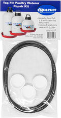 FARM-TUFF Chicken Waterer Repair Kit - 3 White Caps & 2 Black O-Rings - Fits P3G04, P5G04, P7G04 Top Fill Poultry Waterers