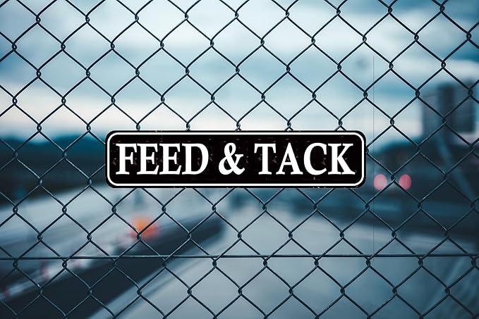 Feed & Tack Vintage Metal Sign - Rustic Farm & Stable Decor, 16" x 4"