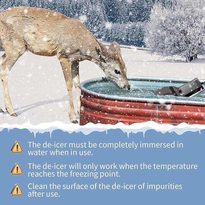 2PCS 500 Watt Bird Bath De-Icer with Thermostat, Cast Aluminum Submersible Chicken Water Heater, Heated Bird Bath, Power Cord 9.8 Ft