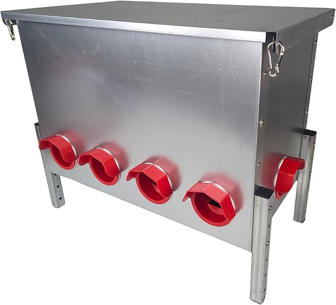 Hen's Choice™ - 85LB Capacity Automatic Chicken Feeder, 10 Feeder Ports, Large Capacity, Weatherproof Lid