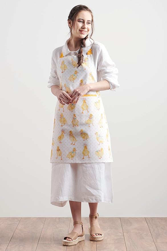 Maison d' Hermine 100% Cotton Apron for women with Pocket Kitchen Chef Apron for Men Cooking Easter Decorations