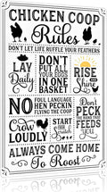 Funny Chicken Gifts Chicken Coop Rules Tin Sign for Home Farm Chicken Coop Farmhouse Kitchen Garden Decor 8 X 12 Inch (‌3720)