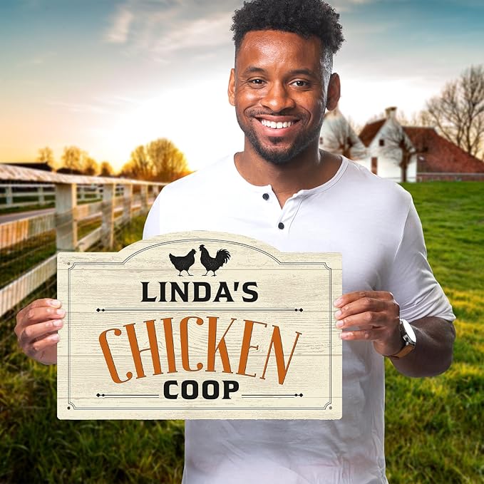 Custom Farm Chicken Coop Sign, Personalized Name Farmhouse Décor, For Outdoor and Sign, 12x18 Inches, Rust Free .063 Aluminum, Fade Resistant, Made in USA by Sigo Signs
