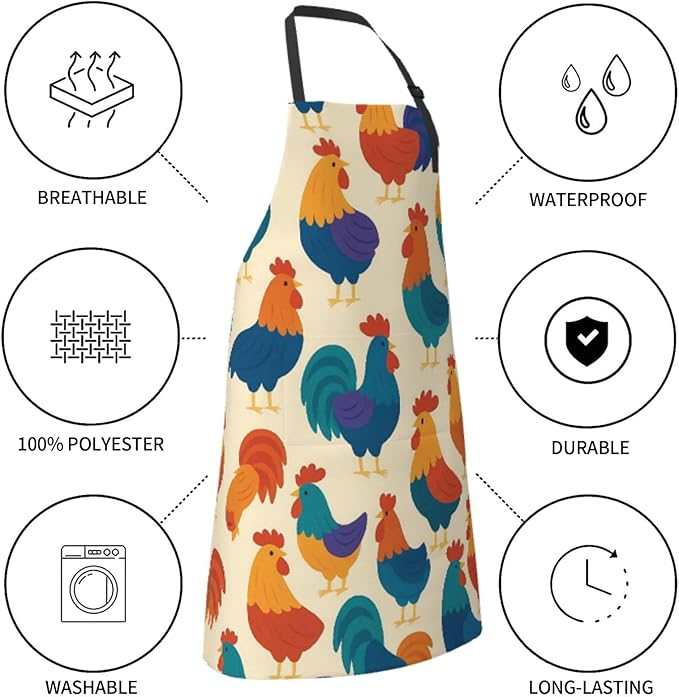 Serene Swan In Stream Adjustable Waterproof Apron Work Cooking Apron With Pockets For Men Women