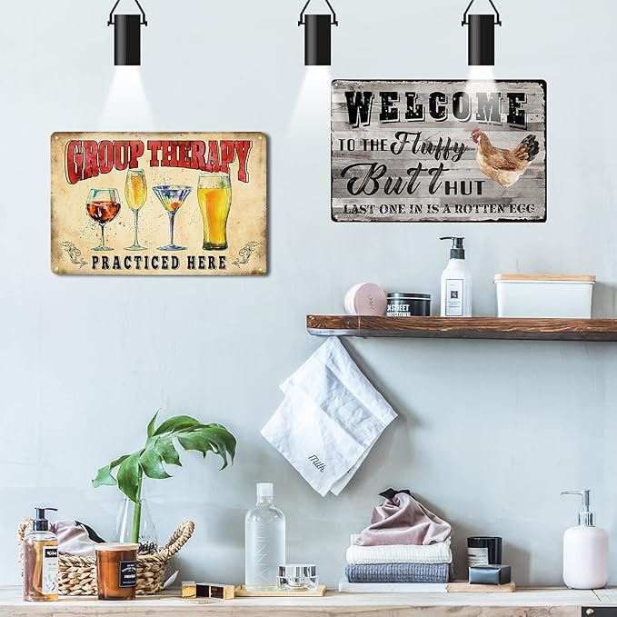 Funny Chicken Coop Metal Tin Sign - Fluffy Butt Hut Last One in is A Rotten Egg Chicken Tin Sign Wall Plaque for Home Kitchen Outdoor Decorative Farmhouse Country Yard Sign 12x8Inch