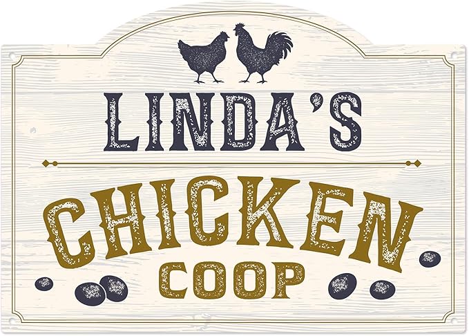 Custom Chicken Coop Sign, Personalized Name For Farm, For and Backyard Décor Sign, 10x14 Inches, Rust Free .040 Aluminum, Fade Resistant, Made in USA by Sigo Signs