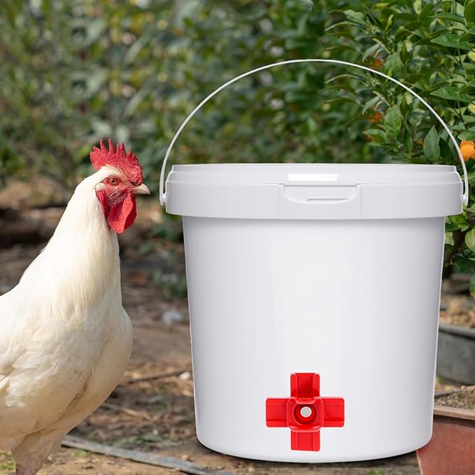 QWORK Horizontal Chicken Nipples Waterer, 20 Sets Automatic Poultry Water Feeder, Side Mount Poultry Water Nipple Waterer Drinker, Chicken Water Feeders