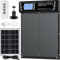 Automatic Chicken Coop Door with Timer & Light Sensor，5000mAh Battery & 3.7W Solar Panel，Anti-Pinch Auto coop Door, Weatherproof for Backyard Chicken Coop (Gray)