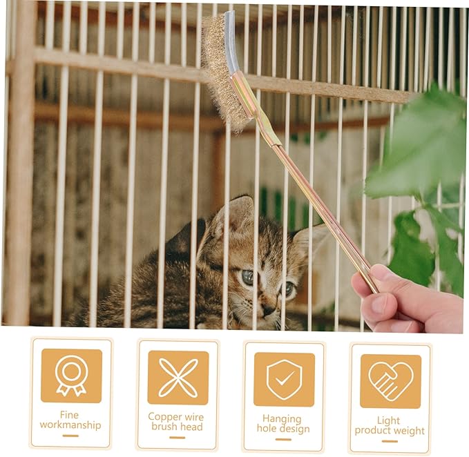 BESPORTBLE 1 Set Long Handle Bird Cage Cleaning Brush Professional Cage Cleaner Tool for Easy Birdcage Maintenance Durable Bristles for Removal