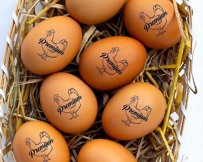 STAMTECH Egg Stamps for Fresh Eggs - Make Your Mark on Farm Fresh Eggs with Custom Egg Stamp Customizable and Easy to Use for Homegrown Eggs and Kitchen Creations