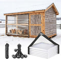 Waterproof Chicken Coop Cover for Winter Heavy-Duty Windproof Covers with Reinforced Grommets 11x32 FT for Chicken Run, Poultry Cage, Patio Covering, Outdoor Farm Shed, Pheasantry Runway & More