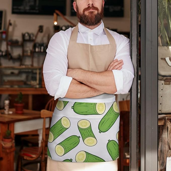 Short 3 Pockets Waist Waiter Waitress Half Apron Waterproof Chef Aprons