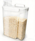Rice Storage Containers, Airtight Cereal Containers Storage, with Pouring Spout Portable Handle for Flour, Pasta, Grain and Baking, Pet Dog Cat Bird Food Container 20lb White