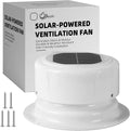 RV Solar Ventilation Fan with Mounting Screws, Solar-Powered Ceiling Fans for Camper, Trailer, RV Solar-Powered Ceiling Vent with Fan, Camper Solar Exhaust Fans for Trailer, Marine - White