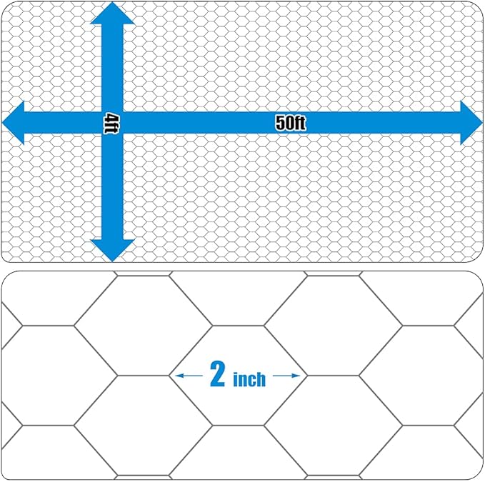 Fencer Wire 20 Gauge Galvanized Poultry Hex Netting with 2 inch Mesh