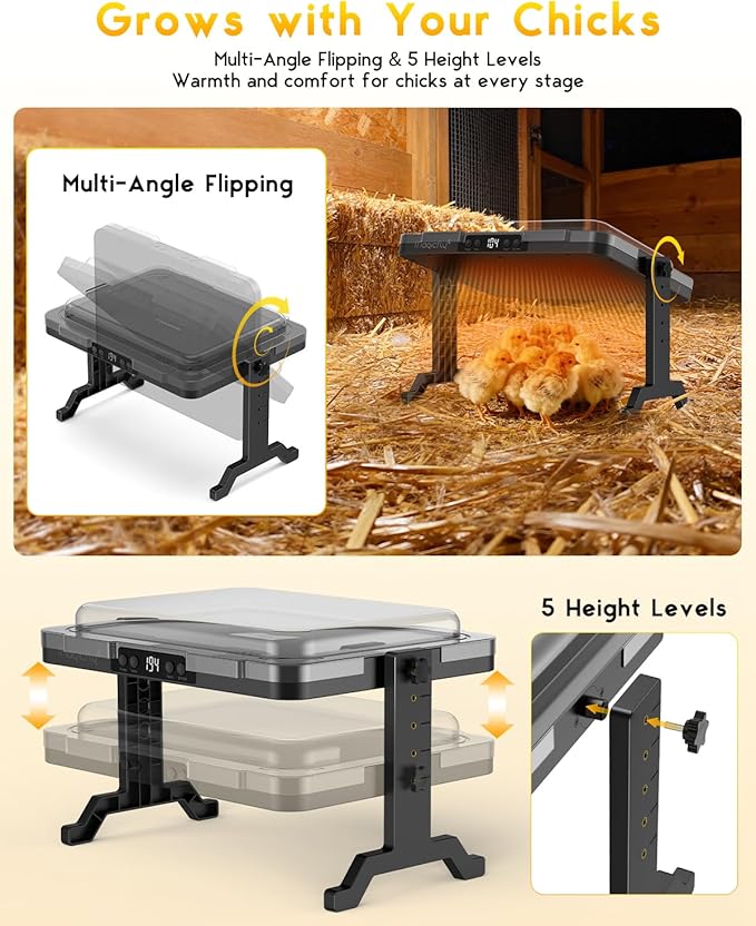 Chicken Brooder Box for Chicks, Magicfly Chick Starter Kit with 15 x 11 Inch Brooder Heating Plate, Chicken Brooder Tent/Pen/Playpen with Chicken Perch, Feeder & Waterer, for Chicks, Duck, Quail