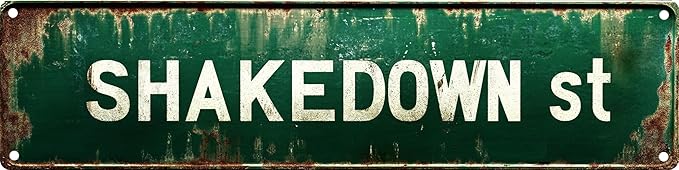 Vintage Tin Shakedown Sign Retro Metal Sign Suitable For Home Street Shop Garage Bar Farm Garden - Multi-Purpose Metal Sign For Indoor/Outdoor Use Plaque 4x16 Inch