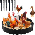 Chicken Dust Bath Tub 36'' Dia x 5.5'' H Bottomless Design Round Adjustable Chicken Coop Cleaner Container Dust Bath for Farms, Lawn, Yard and Ducks, Quails