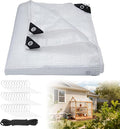 16Mil Clear Greenhouse Tarp, Heavy Duty Clear Tarp with Grommets 6x10FT, Reinforced Poly Transparent Greenhouse Plastic Cover Waterproof UV Resistant for Gardening, Farming, Canopy, Chicken Coop
