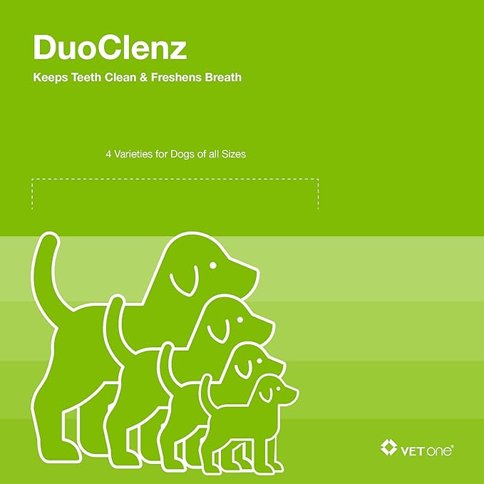 Vet One DuoClenz EnzymeCoated Dog Dental Hygiene Chews for Small Dogs - Clean Teeth & Freshen Breath - 30 Count