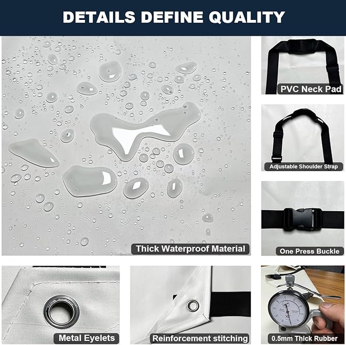 Thick Rubber Apron, Waterproof Apron Butcher Heavy Duty Chemical Resistant Adjustable Work Apron
