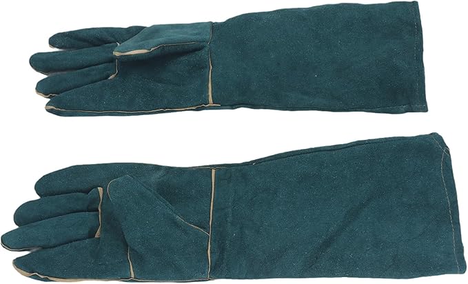 Yosoo Bite Proof Pet Grooming Gloves Thickened Protective Gloves for Dog Training, Bird Keepers Cowhide PU Leather