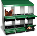 8 Compartment Chicken Nesting Box, Chicken Laying Box with Egg Collection, Roll Away Nesting Boxes, Metal Egg Laying Boxes for Chickens Coop, Duck Coops and Hens