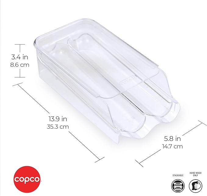 Copco Roll Down Egg Bin with Removable Lid - Space-Saving, Clear Egg Organizer for Refrigerators - Holds Up to 14 Eggs