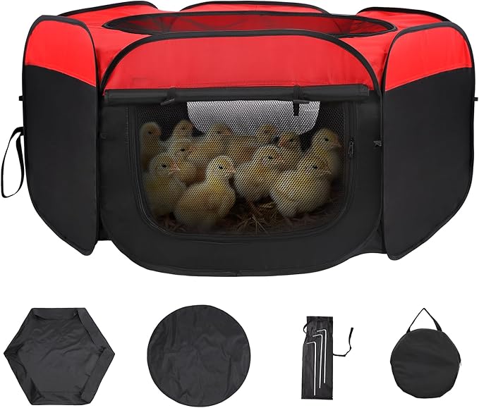 Brooder Box for Chicks Starter Kit - Collapsible, Breathable Chick Brooder Easy Clean Starter Kit for 10 Chicks, Ducks, Quail (2026 Upgrade)