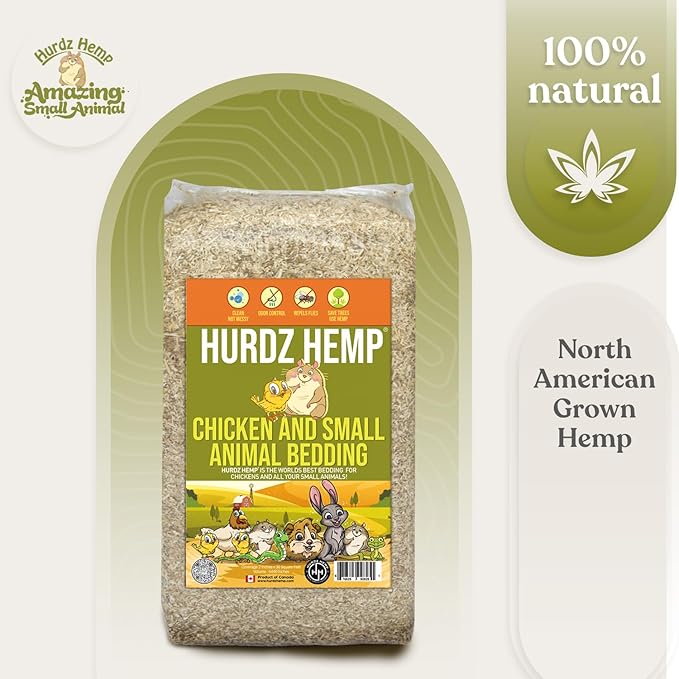 Hemp Bedding for Chickens - Made from 100% Natural Hemp - Superior Absorption & Odor Control- Eco-Friendly Hemp Bedding for Chickens - Easy Maintenance Hemp Bedding for Small Animals