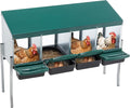 Nesting Box for Chickens Laying Eggs,Roll Away Chicken Nesting Boxes with Legs,4 Compartment Wall Mountable Metal Chicken Nesting Box,Roll Out Nesting Boxes for Hens,Green